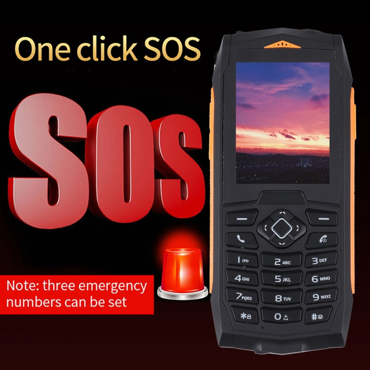 Rugtel R1C Rugged Phone, IP68 Waterproof Dustproof Shockproof, 2.4 inch, MTK6261D, 2000mAh Battery, SOS, FM, Dual SIM(Orange) - free shipping - PMC Jewellery - Order now!