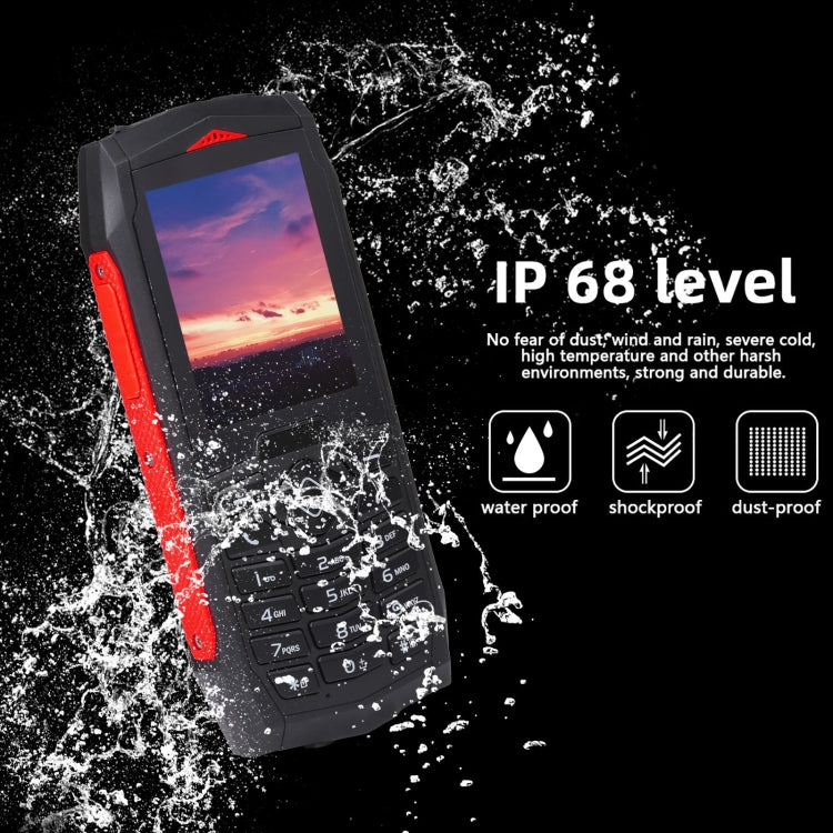 Rugtel R1C Rugged Phone, IP68 Waterproof Dustproof Shockproof, 2.4 inch, MTK6261D, 2000mAh Battery, SOS, FM, Dual SIM(Red) - free shipping - PMC Jewellery - Order now!