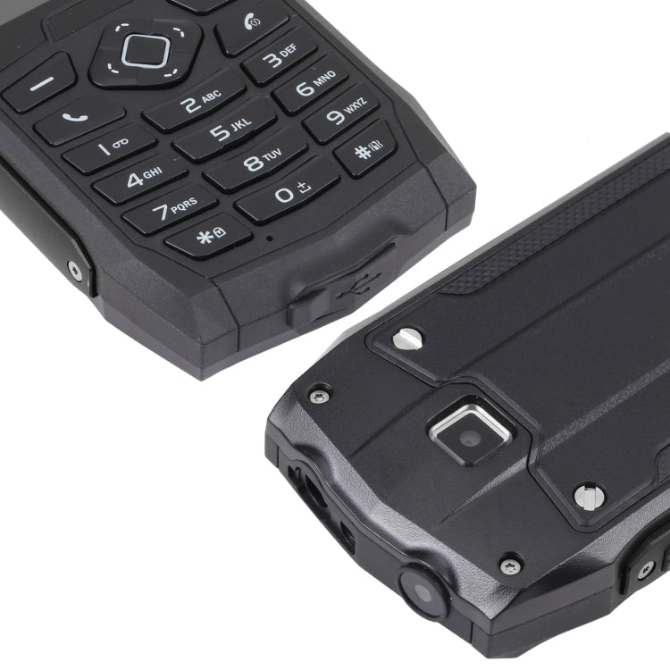 Rugtel R1D Rugged Phone, IP68 Waterproof Dustproof Shockproof, 2.4 inch, MTK6261D, 2000mAh Battery, Loud Box Speaker, FM, Network: 2G, Dual SIM (Black) - free shipping - PMC Jewellery - Order now!