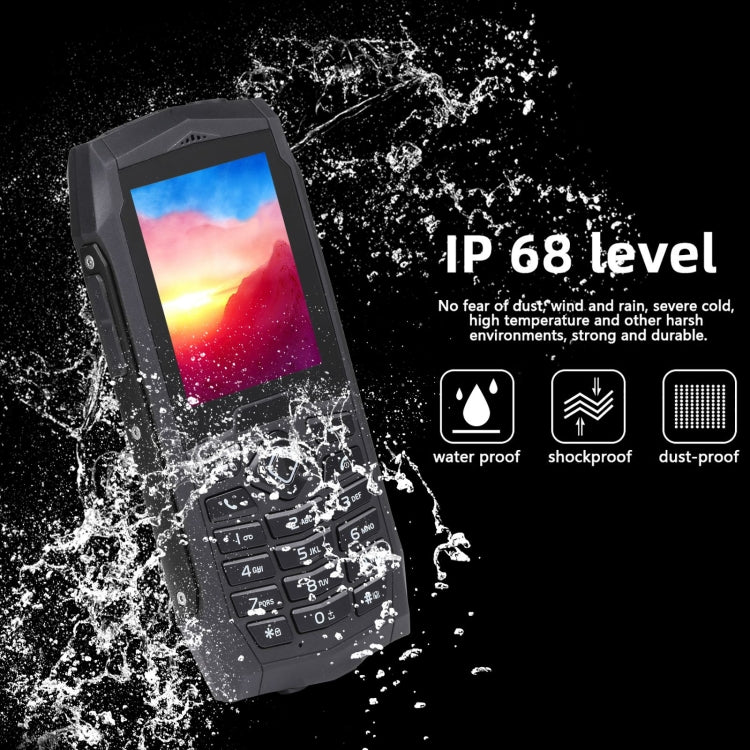 Rugtel R1D Rugged Phone, IP68 Waterproof Dustproof Shockproof, 2.4 inch, MTK6261D, 2000mAh Battery, Loud Box Speaker, FM, Network: 2G, Dual SIM (Black) - free shipping - PMC Jewellery - Order now!