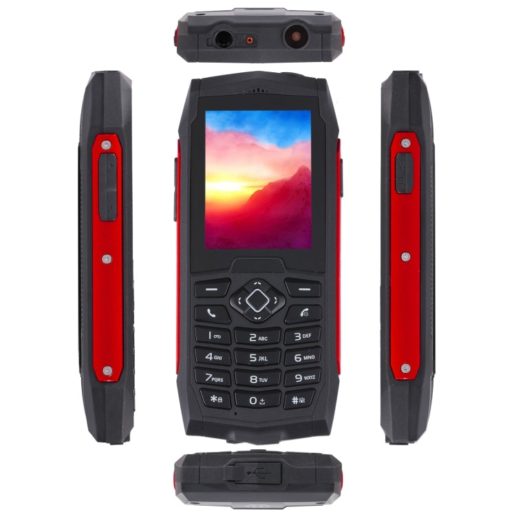 Rugtel R1D Rugged Phone, IP68 Waterproof Dustproof Shockproof, 2.4 inch, MTK6261D, 2000mAh Battery, Loud Box Speaker, FM, Network: 2G, Dual SIM (Red) - free shipping - PMC Jewellery - Order now!