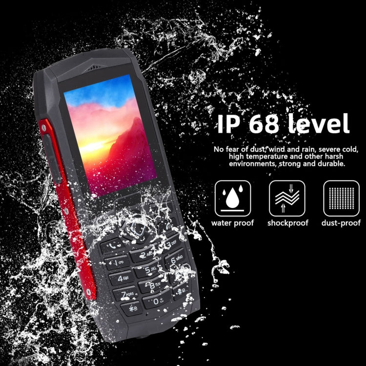 Rugtel R1D Rugged Phone, IP68 Waterproof Dustproof Shockproof, 2.4 inch, MTK6261D, 2000mAh Battery, Loud Box Speaker, FM, Network: 2G, Dual SIM (Red) - free shipping - PMC Jewellery - Order now!