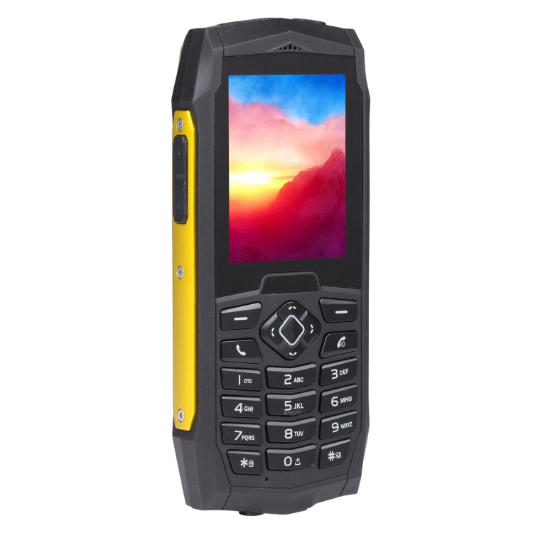 Rugtel R1D Rugged Phone, IP68 Waterproof Dustproof Shockproof, 2.4 inch, MTK6261D, 2000mAh Battery, Loud Box Speaker, FM, Network: 2G, Dual SIM(Yellow) - free shipping - PMC Jewellery - Order now!
