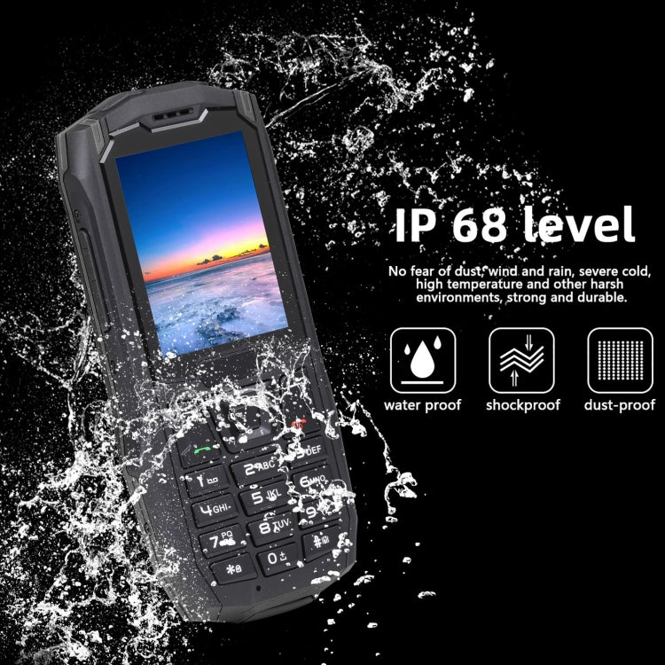 Rugtel R2C Rugged Phone, IP68 Waterproof Dustproof Shockproof, 2.4 inch, MTK6261D, 2500mAh Battery, SOS, FM, Dual SIM(Black) - free shipping - PMC Jewellery - Order now!