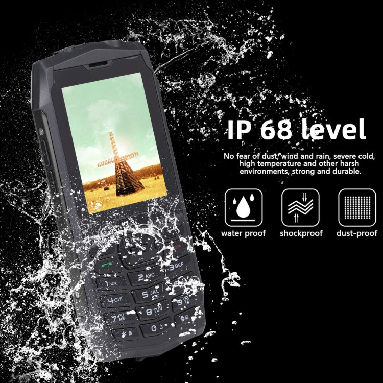 Rugtel R3C Rugged Phone, IP68 Waterproof Dustproof Shockproof, 2.8 inch, MTK6261D, 2000mAh Battery, SOS, FM, Dual SIM(Black) - free shipping - PMC Jewellery - Order now!