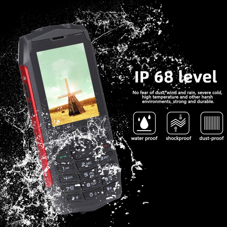Rugtel R3C Rugged Phone, IP68 Waterproof Dustproof Shockproof, 2.8 inch, MTK6261D, 2000mAh Battery, SOS, FM, Dual SIM(Red) - free shipping - PMC Jewellery - Order now!