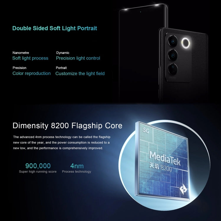 vivo S16 Pro 5G, 50MP Camera, 8GB+256GB, Triple Back Cameras, Srceen Fingerprint Identification, 4600mAh Battery, 6.78 inch Android 13 OriginOS 3 Dimensity 8200 Octa Core up to 3.1GHz, OTG, NFC, Network: 5G (Mint Green)