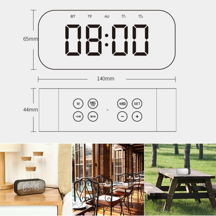 AEC BT501 Bluetooth 5.0 Mini Speaker with LED & Alarm Clock & Clock & Mirror, Support 32G TF Card(Red) - free shipping - PMC Jewellery - Order now!