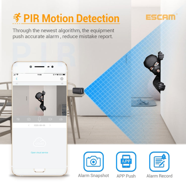 ESCAM G18 1080P Full HD Rechargeable Battery WiFi IP Camera, Support Night Vision / PIR Motion Detection / TF Card / Two Way Audio (Black) - free shipping - PMC Jewellery - Order now!