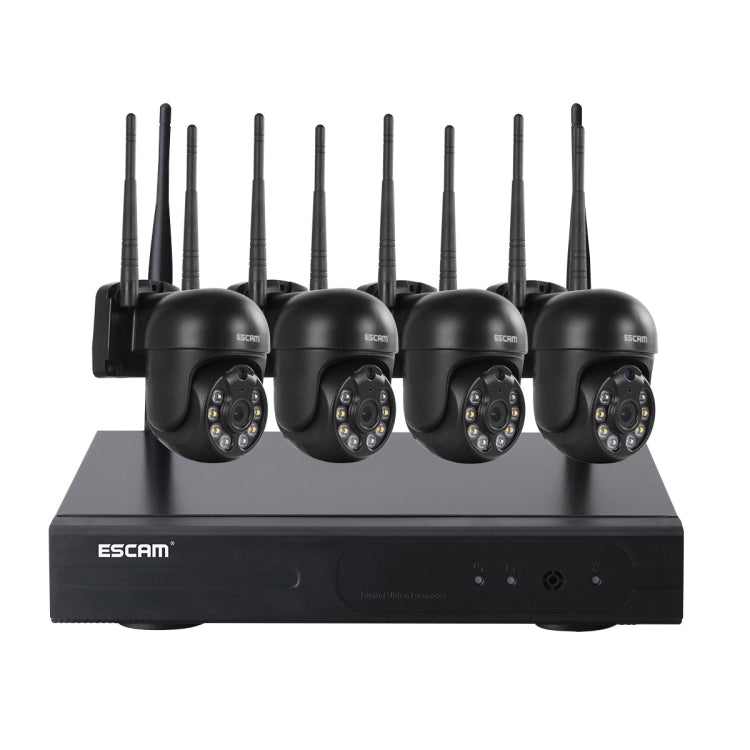 ESCAM WNK614 HD 3.0 Million Pixels 8-channel Wireless + 4IPC Wireless NVR Security System, UK Plug - free shipping - PMC Jewellery - Order now!