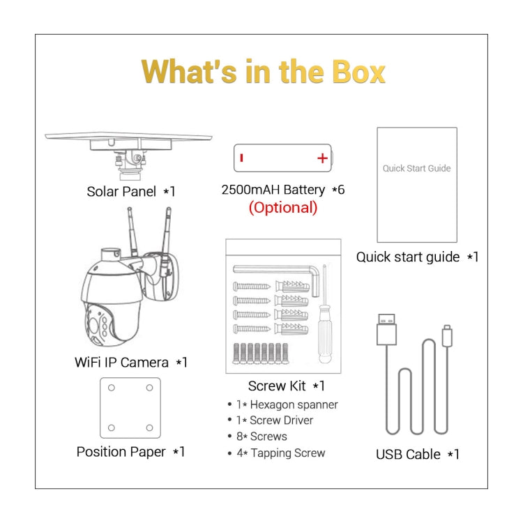 ESCAM QF280 HD 1080P IP66 Waterproof WiFi Solar Panel PT IP Camera without Battery, Support Night Vision / Motion Detection / TF Card / Two Way Audio (White) - free shipping - PMC TechLife - Order now!