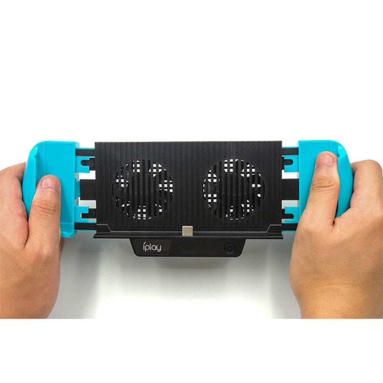 IPLAY Host Charging Grips Stand Shell Cooling Fan for Switch Lite(Blue)