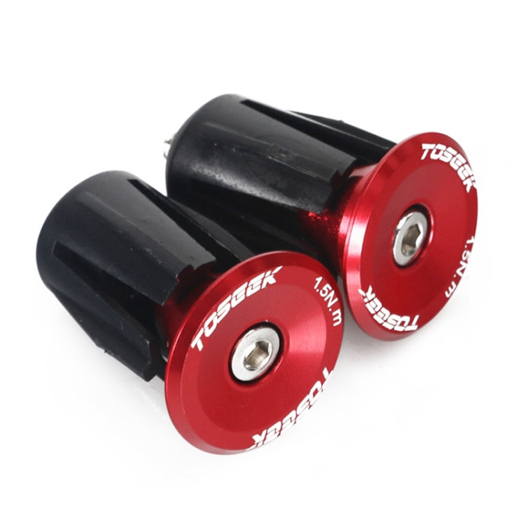 TOSEEK 1 Pair Mountain Bike Handlebar Grips Caps End Plug Aluminum Alloy Bicycle Bar Ends Plug (Red) - Bicycle Grips by TOSEEK | Online Shopping South Africa | PMC Jewellery | Buy Now Pay Later Mobicred