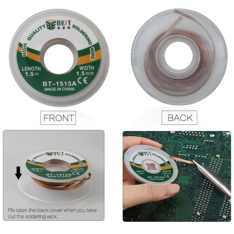 BST-1515A Desoldering Wire Solder Remover Wire - Welding Wire by BEST | Online Shopping South Africa | PMC Jewellery | Buy Now Pay Later Mobicred