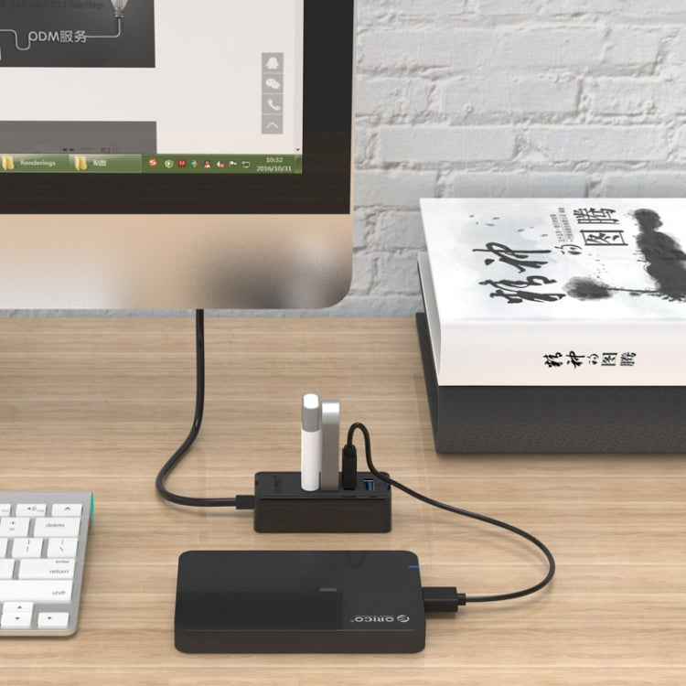 ORICO W5P-U3-30 4-Port USB 3.0 Desktop HUB with 30cm Micro USB Cable Power Supply(Black) - free shipping - PMC Jewellery - Order now!