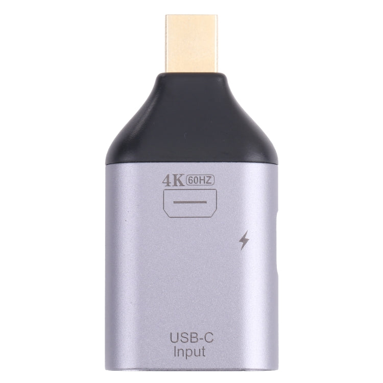 2 in 1 4K 60Hz Mini DP Male to USB-C / Type-C Charging + USB-C / Type-C Female Adapter