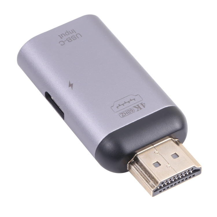 2 in 1 4K 60Hz HDMI Male to USB-C / Type-C Charging + USB-C / Type-C Female Adapter - Adapter by PMC Jewellery | Online Shopping South Africa | PMC Jewellery | Buy Now Pay Later Mobicred