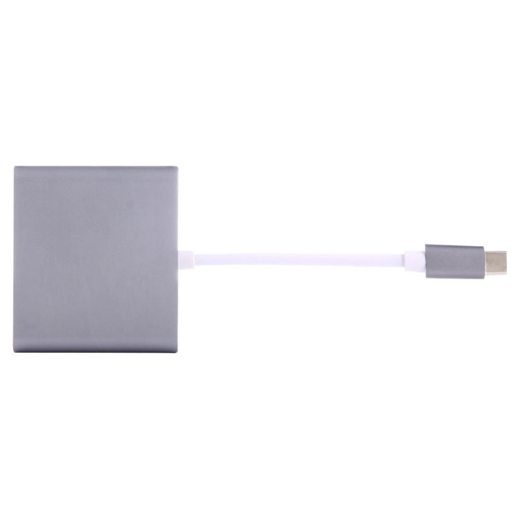 USB-C / Type-C 3.1 Male to USB-C / Type-C 3.1 Female & HDMI Female & USB 3.0 Female Adapter(Grey) - Cable & Adapters by PMC Jewellery | Online Shopping South Africa | PMC Jewellery | Buy Now Pay Later Mobicred