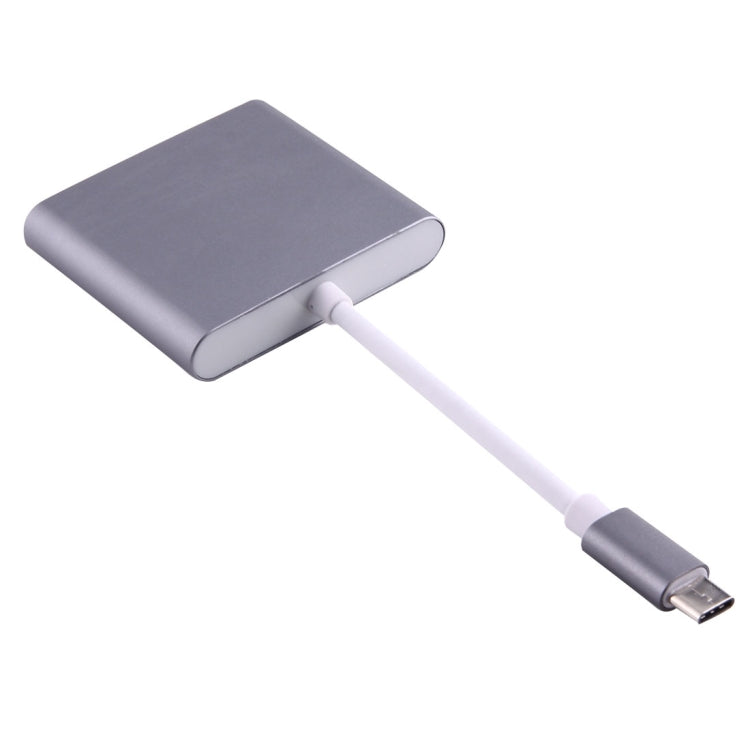 USB-C / Type-C 3.1 Male to USB-C / Type-C 3.1 Female & HDMI Female & USB 3.0 Female Adapter(Grey) - Cable & Adapters by PMC Jewellery | Online Shopping South Africa | PMC Jewellery | Buy Now Pay Later Mobicred