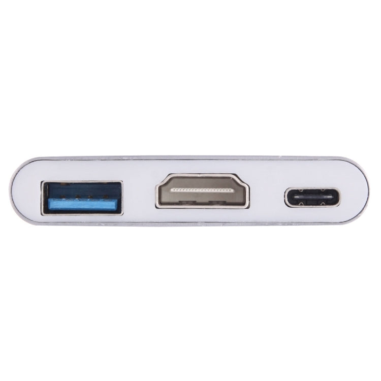 USB-C / Type-C 3.1 Male to USB-C / Type-C 3.1 Female & HDMI Female & USB 3.0 Female Adapter(Grey) - Cable & Adapters by PMC Jewellery | Online Shopping South Africa | PMC Jewellery | Buy Now Pay Later Mobicred