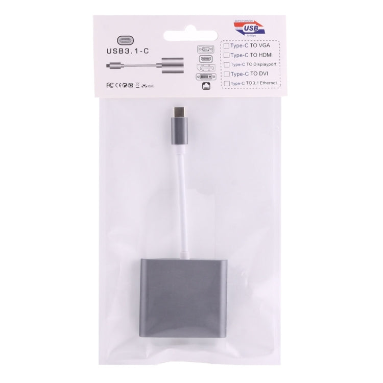 USB-C / Type-C 3.1 Male to USB-C / Type-C 3.1 Female & HDMI Female & USB 3.0 Female Adapter(Grey) - Cable & Adapters by PMC Jewellery | Online Shopping South Africa | PMC Jewellery | Buy Now Pay Later Mobicred