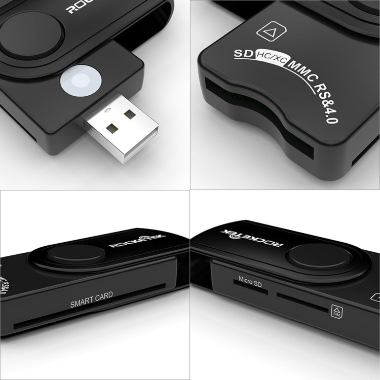 ROCKETEK CR310 USB 3.0 + TF Card + SD Card + SIM Card + Smart Card Multi-function Card Reader - free shipping - PMC Jewellery - Order now!
