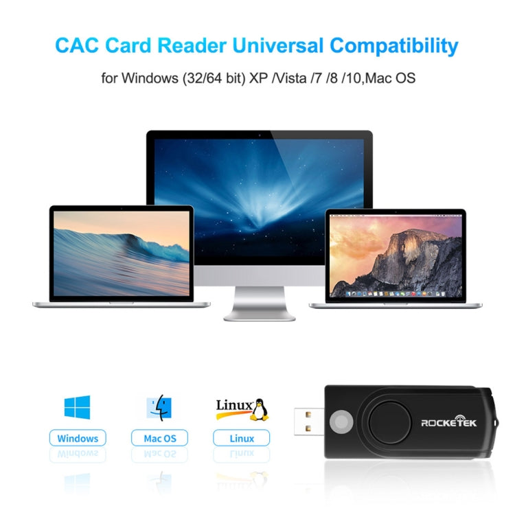ROCKETEK CR310 USB 3.0 + TF Card + SD Card + SIM Card + Smart Card Multi-function Card Reader - free shipping - PMC Jewellery - Order now!