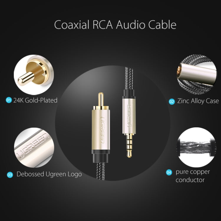 UGREEN 3.5mm to RCA Audio Cable Xiaomi Mi 1/2 TV Digital SPDIF Cable, Length: 2m (Black) - free shipping - PMC Jewellery - Order now!