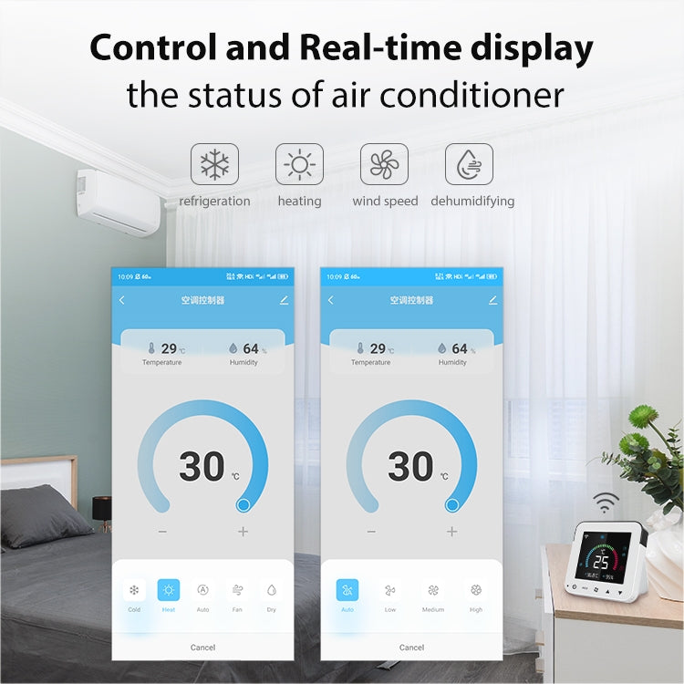 NEO NAS-RT01W WiFi Smart Color Screen Infrared Air Conditioner Controller Thermostat(White) - free shipping - PMC Jewellery - Order now!