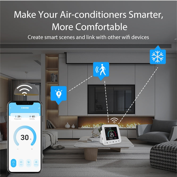 NEO NAS-RT01W WiFi Smart Color Screen Infrared Air Conditioner Controller Thermostat(White) - free shipping - PMC Jewellery - Order now!