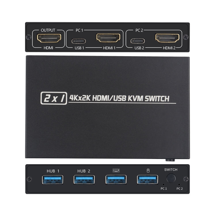AM-KVM201CL 2x1 4Kx2K HDMI / USB / KVM Switch - Switch by PMC Jewellery | Online Shopping South Africa | PMC Jewellery | Buy Now Pay Later Mobicred