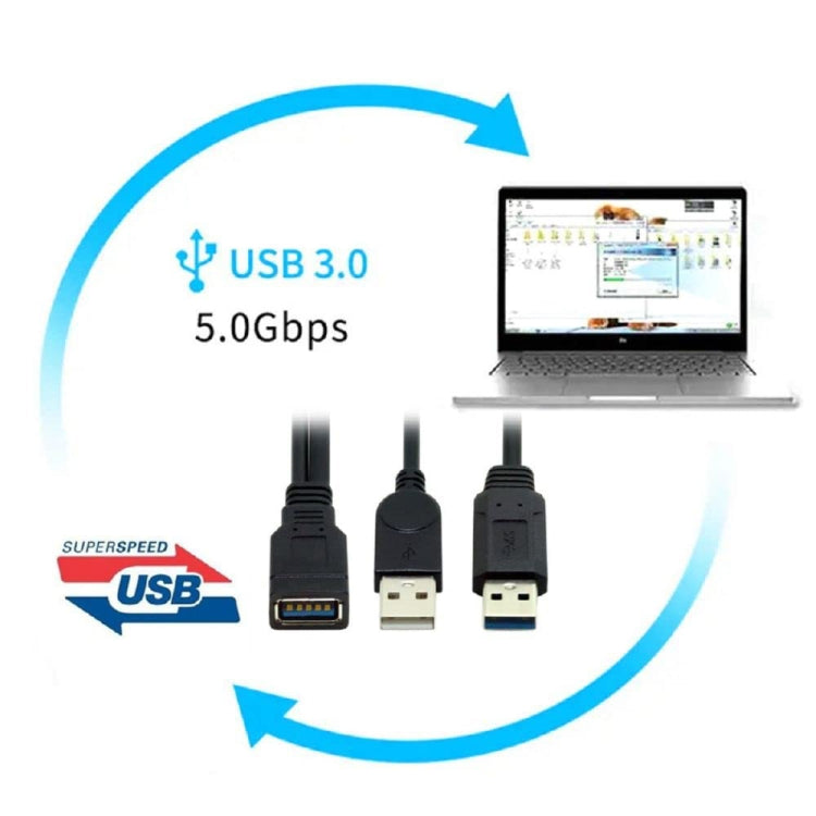 2 in 1 USB 3.0 Female to USB 2.0 + USB 3.0 Male Cable for Computer / Laptop, Length: 29cm - USB Cable by PMC TechLife | Online Shopping South Africa | PMC TechLife