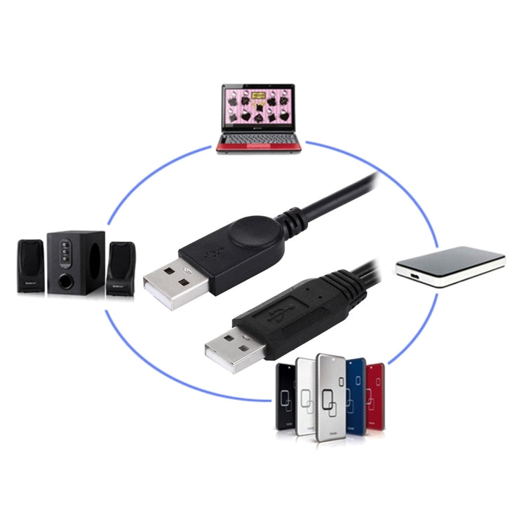 2 in 1 USB 2.0 Male to 2 Dual USB Male Cable for Computer / Laptop, Length: 50cm - free shipping - PMC TechLife - Order now!