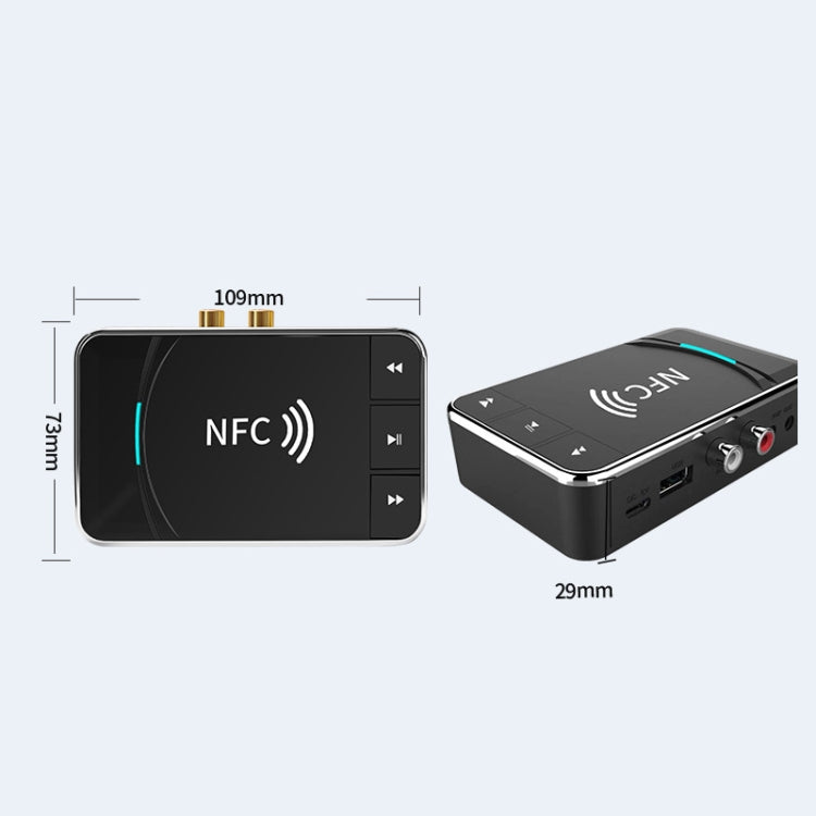 N100 NFC Desktop Bluetooth 5.0 Receiver & Transmitter Car Bluetooth Speaker Audio Adapter(Black)