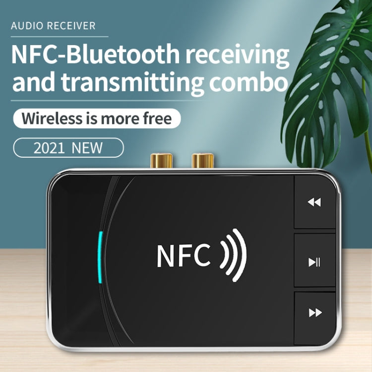 N100 NFC Desktop Bluetooth 5.0 Receiver & Transmitter Car Bluetooth Speaker Audio Adapter(Black)