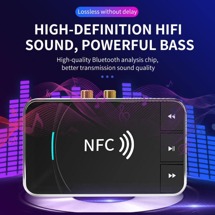 N100 NFC Desktop Bluetooth 5.0 Receiver & Transmitter Car Bluetooth Speaker Audio Adapter(Black)