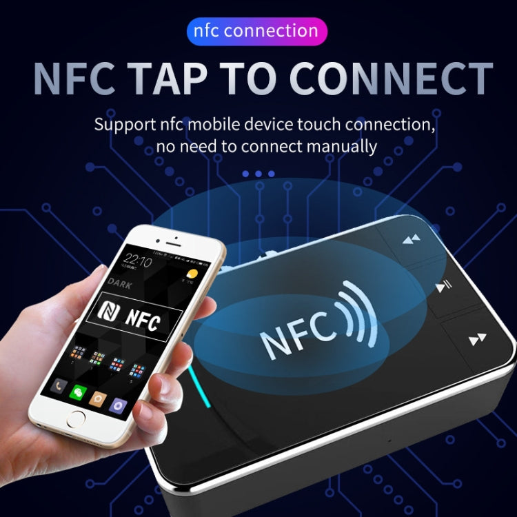 N100 NFC Desktop Bluetooth 5.0 Receiver & Transmitter Car Bluetooth Speaker Audio Adapter(Black)