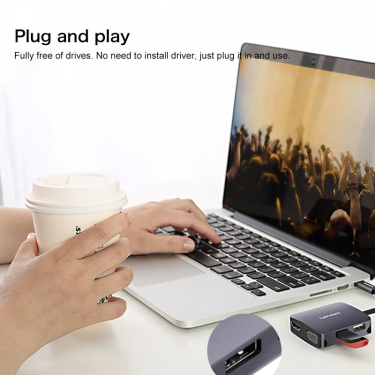 Lenovo C06 6 In 1 Type-C / USB-C to HDMI / VGA Universal Converter Docking Station - Cable & Adapters by Lenovo | Online Shopping South Africa | PMC Jewellery | Buy Now Pay Later Mobicred