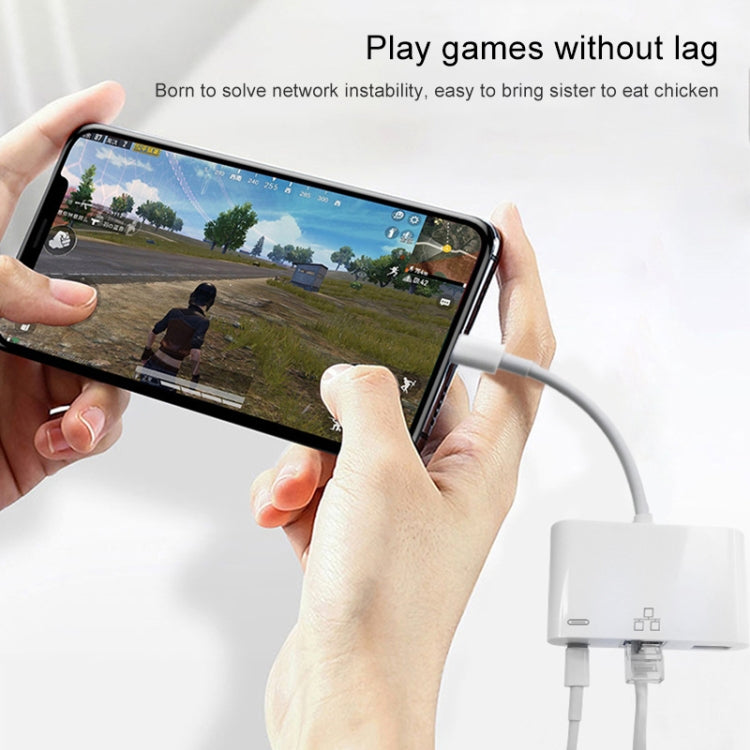 NK-107 3 in 1 8 Pin Male to USB + 1000M Ethernet + 8 Pin Power Female Adapter - Converter & Adapter by PMC TechLife | Online Shopping South Africa | PMC TechLife