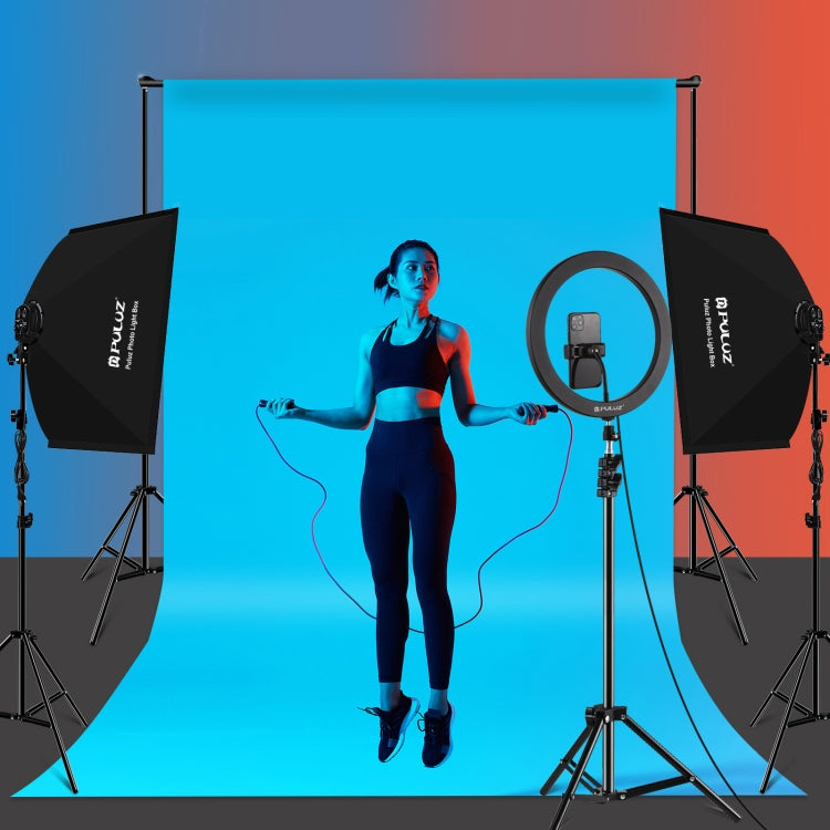 PULUZ Softbox Lighting Kit 2 PCS 50x70cm Professional Photo Studio Photography Light Equipment with 8 x E27 20W E27 Socket Bulb Photography Lighting Kit for Filming Portrait Shooting / Fashion Advertising Photography(EU Plug)