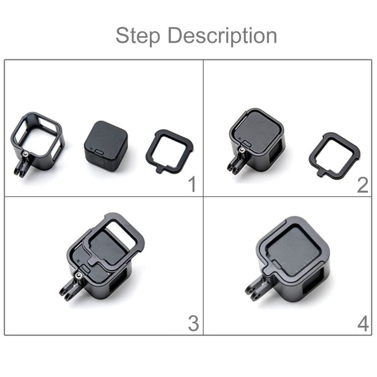PULUZ Housing Shell CNC Aluminum Alloy Protective Cage with Insurance Frame for GoPro HERO5 Session /HERO4 Session /HERO Session(Black) - Metal Cases by PULUZ | Online Shopping South Africa | PMC Jewellery | Buy Now Pay Later Mobicred