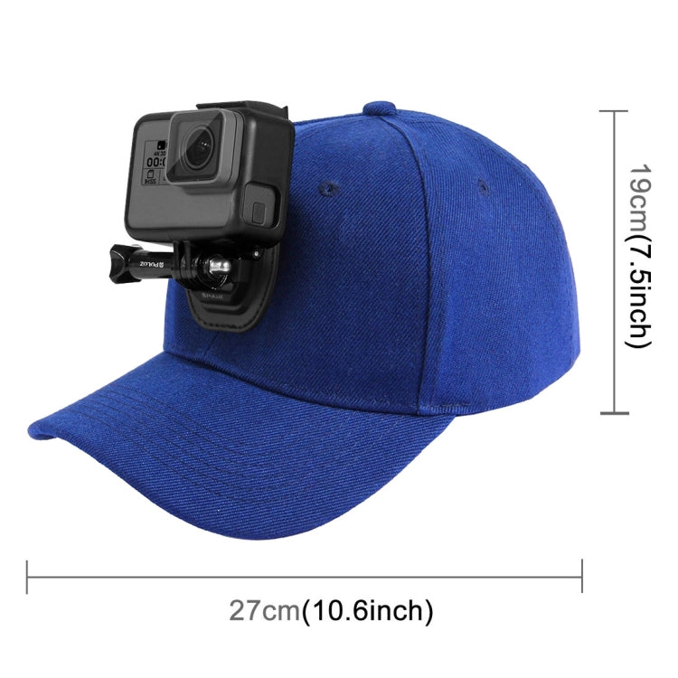 PULUZ Baseball Hat with J-Hook Buckle Mount & Screw for GoPro, DJI OSMO Action and Other Action Cameras(Blue)