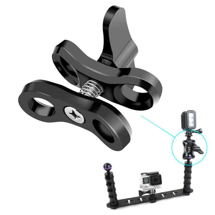 PULUZ Ball Clamp Close Hole Diving Camera Bracket CNC Aluminum Spring Flashlight Clamp for Diving Underwater Photography System(Black) - Diving Accessories by PULUZ | Online Shopping South Africa | PMC Jewellery | Buy Now Pay Later Mobicred