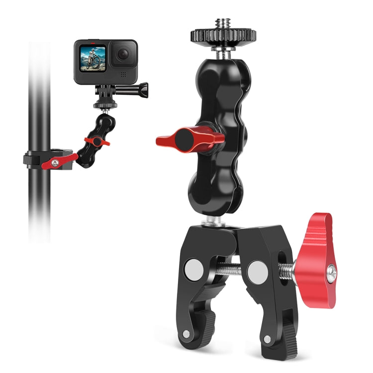 PULUZ Multi-function Magic Arm Ball Mount Clamp Crab Pliers Clip(Red) - Stand Bracket by PULUZ | Online Shopping South Africa | PMC Jewellery | Buy Now Pay Later Mobicred