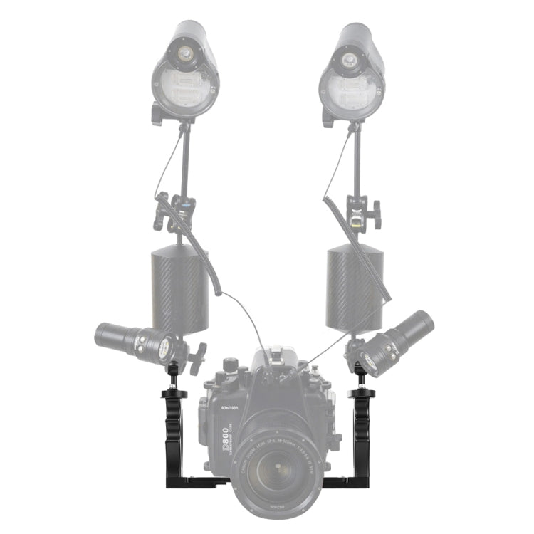 PULUZ Dual Handles Aluminium Alloy Tray Stabilizer for Underwater Camera Housings(Black)