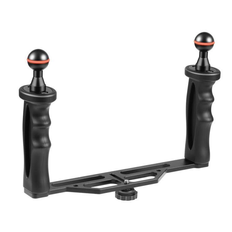 PULUZ Dual Handles Aluminium Alloy Tray Stabilizer for Underwater Camera Housings(Black) - Diving Accessories by PULUZ | Online Shopping South Africa | PMC Jewellery | Buy Now Pay Later Mobicred