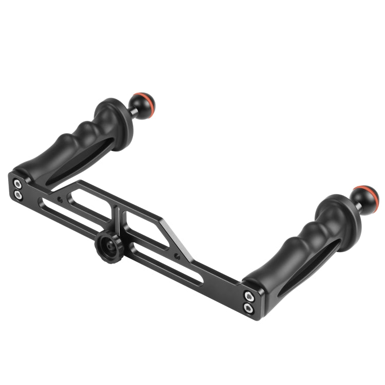 PULUZ Dual Handles Aluminium Alloy Tray Stabilizer for Underwater Camera Housings(Black) - Diving Accessories by PULUZ | Online Shopping South Africa | PMC Jewellery | Buy Now Pay Later Mobicred