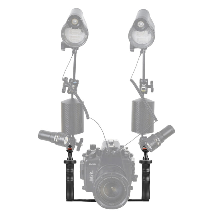 PULUZ Dual Handles Aluminium Alloy Tray Stabilizer for Underwater Camera Housings(Black) - Diving Accessories by PULUZ | Online Shopping South Africa | PMC Jewellery | Buy Now Pay Later Mobicred