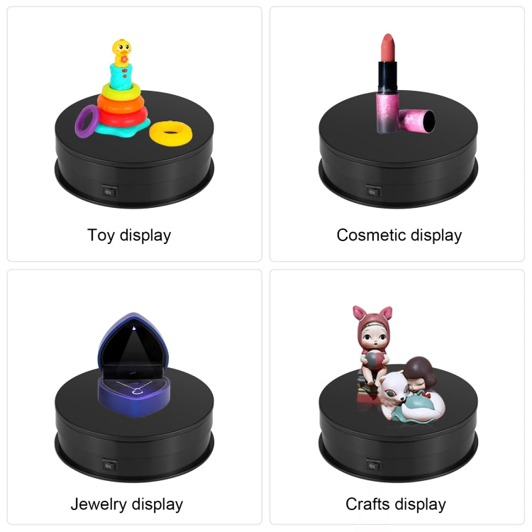 PULUZ 15cm Adjusting Speed Rotating Turntable Display Stand, Load: 3kg(Black)