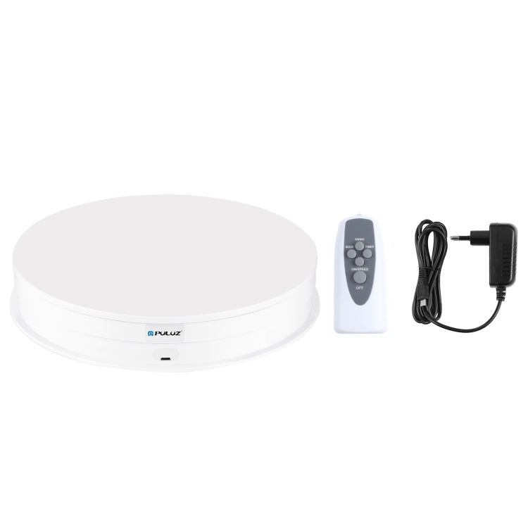 PULUZ 30cm Adjusting Speed Rotating Turntable Display Stand, Load 10-15kg, EU Plug(White) - free shipping - PMC TechLife - Order now!
